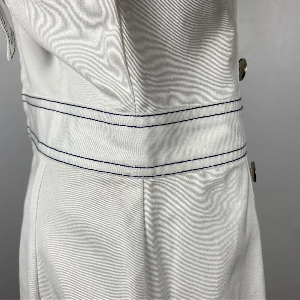 BLDWN WHITE BUTTON FRONT DENIM MINI DRESS - Picture 8 of 13